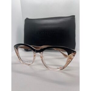 Danshariian Goris Cat Eye Eyeglasses Frames Black Beige Made in Japan‎